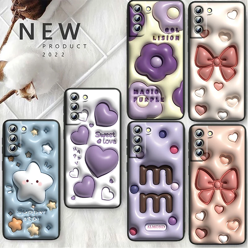 

Not 3D Cartoon love bow tie Phone Case For Samsung S23 S22 S21 S20 S10 S8 Note 20 A9 A73 A71 A53 A33 Ultra Plus FE Black