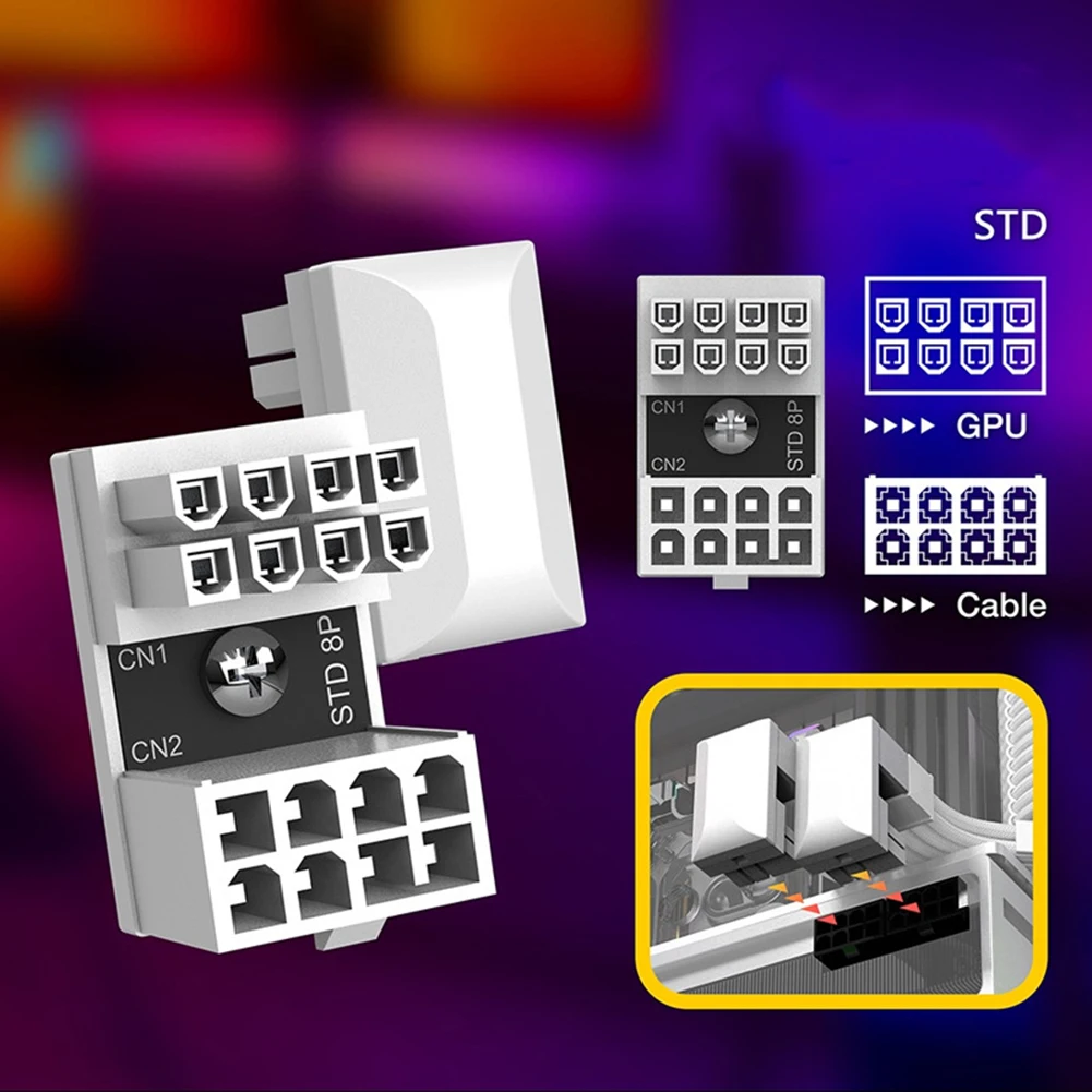 

Угловые поворотные разъемы 180 градусов настольный компьютер u-образный 8-контактный разъем для 8-контактного штекерного адаптера DIY аксессуары для видеокарты