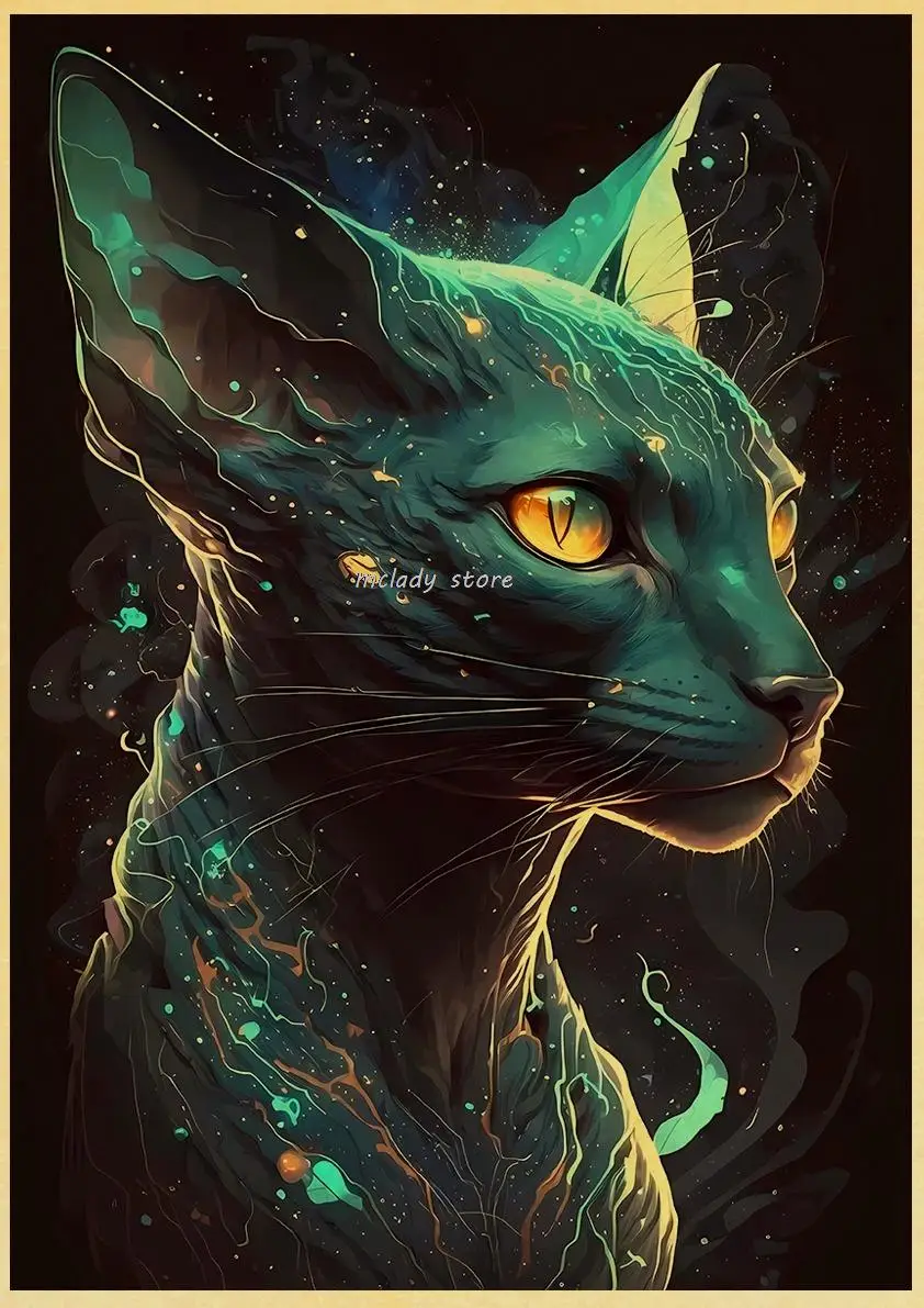 

Ретро постер с котом Sphynx