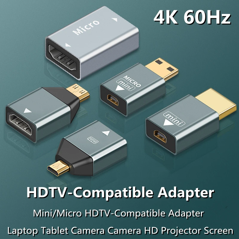 

4K 60HZ Mini Micro HDTV-Compatible to HDTV-Compatible adapter converter For PC TV Monitor HD Adapter Audio Video transmission