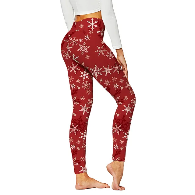 

Happy Christmas High Waist Elasticity Printed Cartoon Snowman Leggings Women Joy Sexy GYM Pants Xmas Leggings