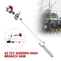 42 7cc 2 stroke gas powered pole saw cordless extension split shaft chainsaw pruner trimmer 12 inch tree trimmer long reach saw