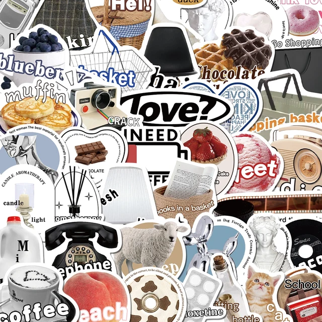 54PCS Vintage Stickers, Aesthetic Cottagecore Decor, Waterproof Vinyl  Stickers for Water Bottle, Srapbook, Laptop, Phone Case, Teens Girls Adults