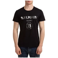balmain tees mens letter printed round neck short sleeve all match t shirt