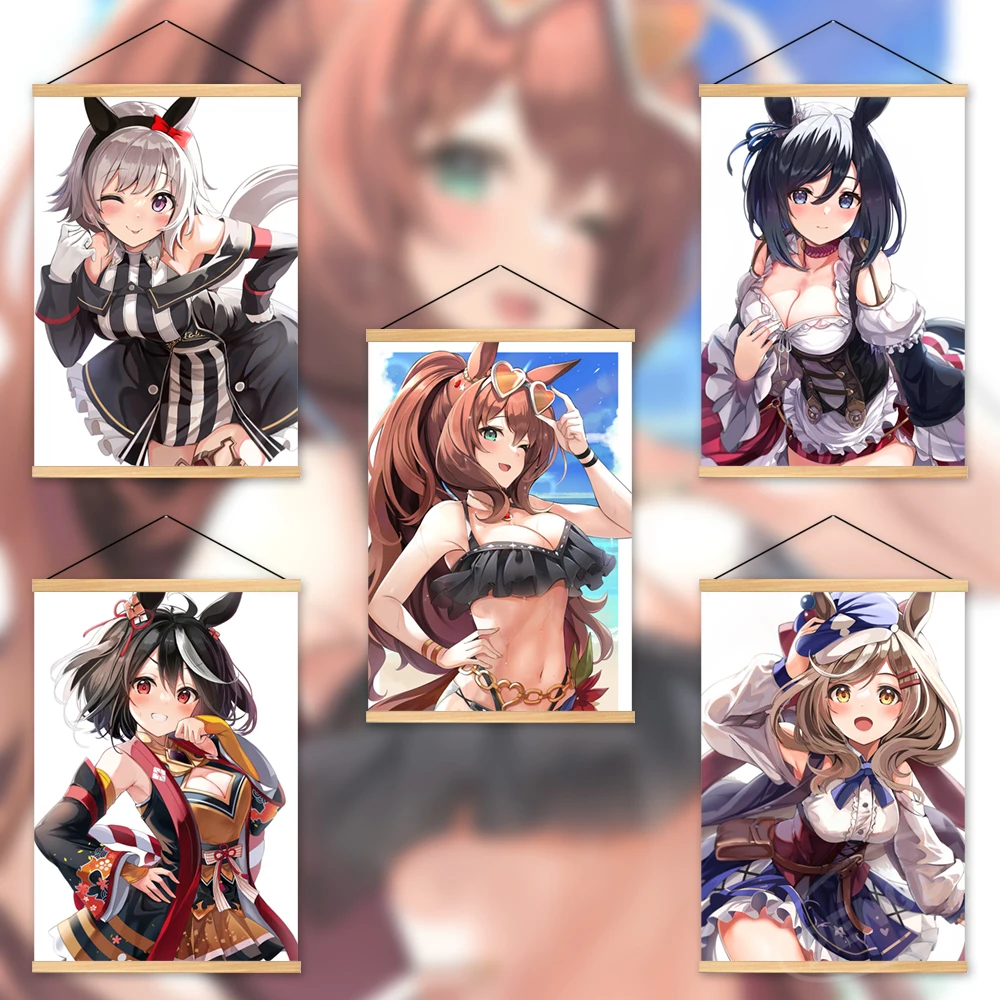 

Домашний декор, деревянная Красивая подвесная картина Дерби, Curren Chan, холст, игра, печать, Постер Meisho Doto, настенное искусство, модульные карти...