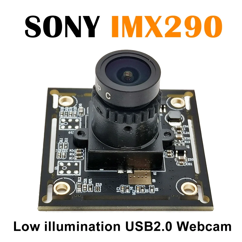 

2 Megapixel HD 1080P 1920*1080 USB Camera Module SONY IMX290 0.001Lux Starlight Low illumination USB2.0 Webcam MJPEG YUY2 PCBA