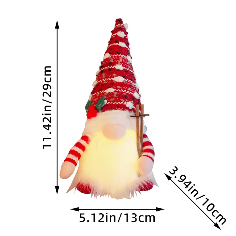 Рождественская светящаяся кукла-гном со санками и светодиодной подсветкой