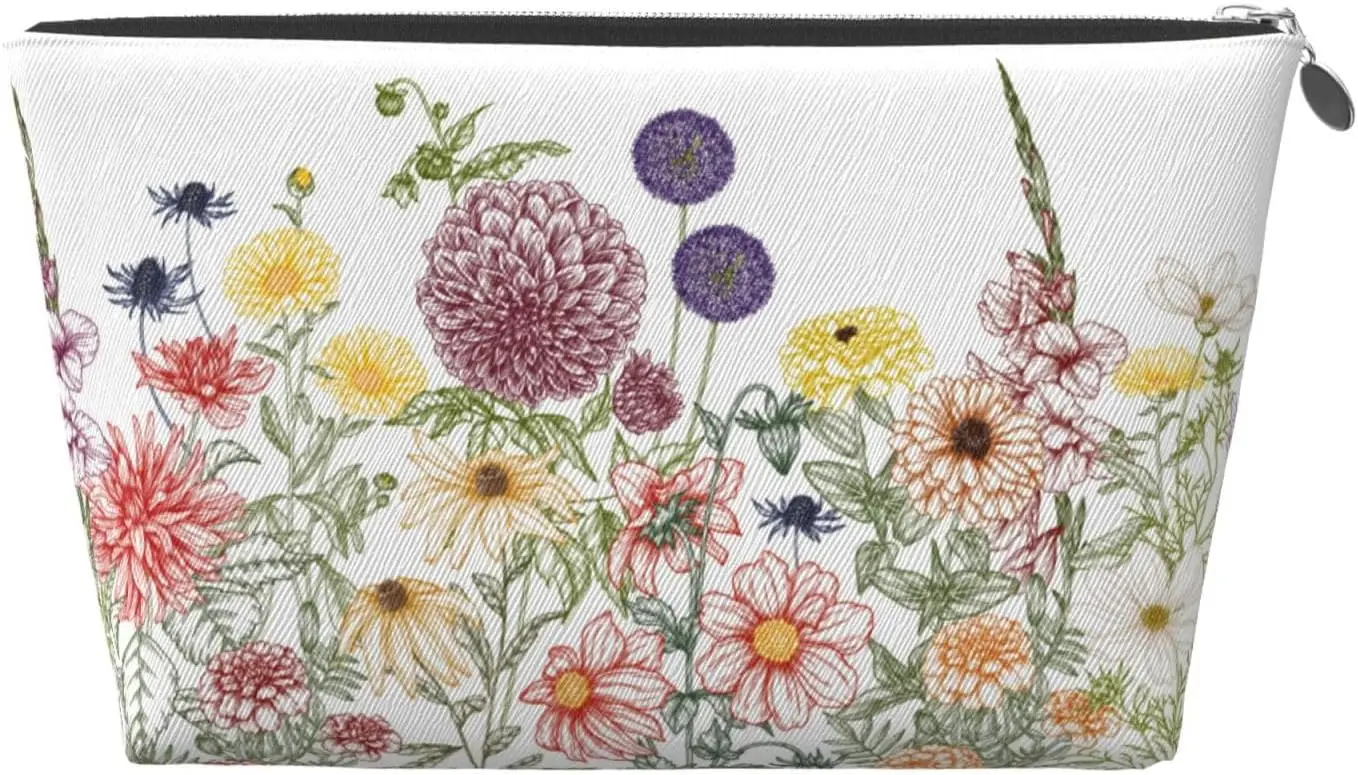 Осенняя садовая косметичка женские дорожные туалетные принадлежности кожаная