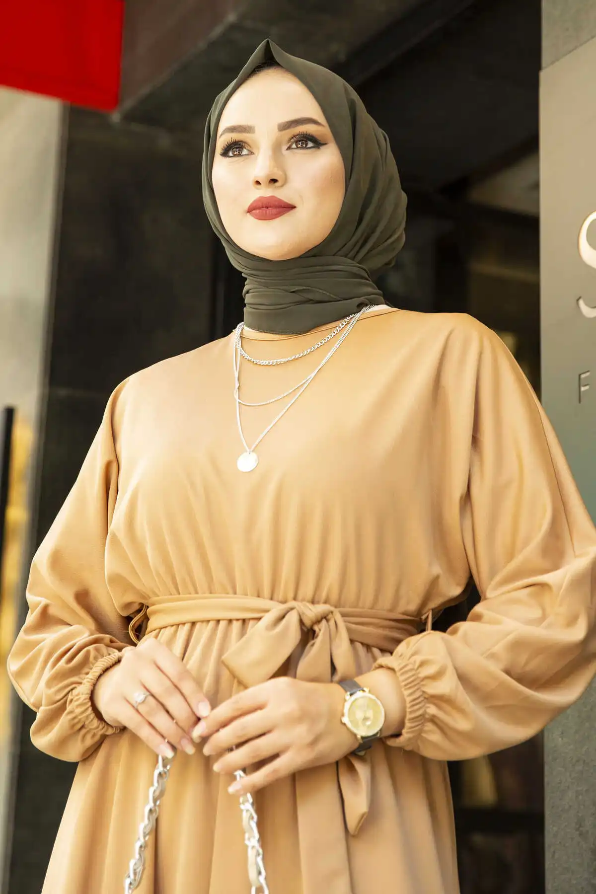 Waist Belted Dress 2022 New Year Abaya Dubai Turkey Muslim Fashion Hijab Dress Islamic Clothing African Long