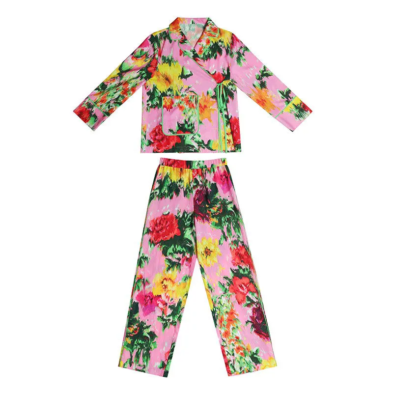 Flower Printing Designer Clothes Women Luxury Two Piece Sets Womens Outfits Pyjamas Night Wear Sleep Wears For Women