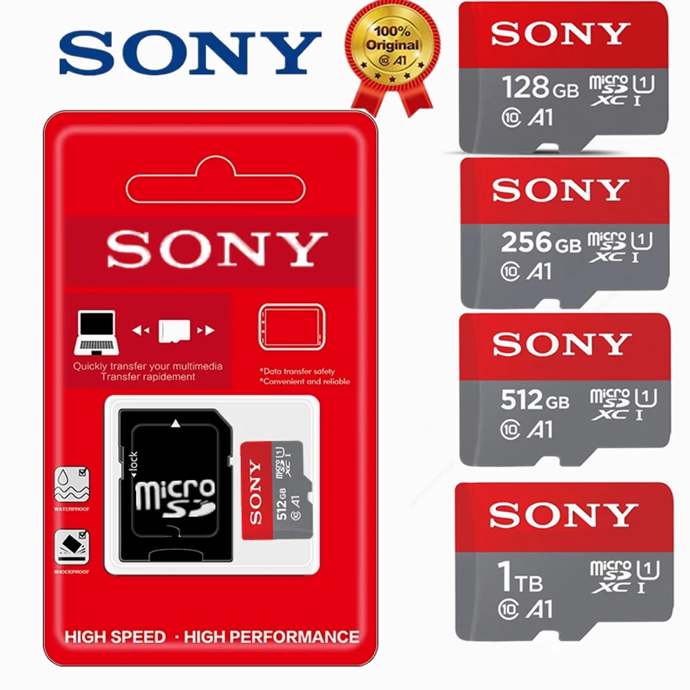 

100% Original SONY Micro SD Card Class 10 TF Card 32GB 64GB 128GB Up to 98MB/s Memory Card for Phone Tablet Flash Card