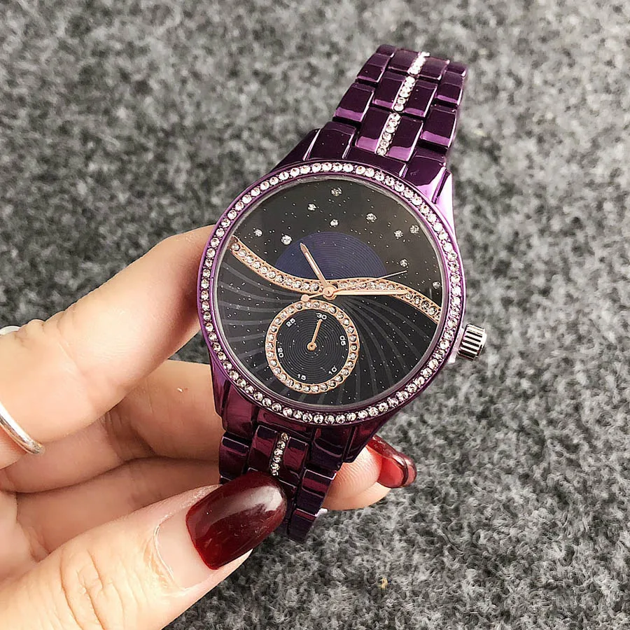 Brand Wrist Watches Women Girl Ladies Crystal Style Quartz Casual Steel Metal Band Clock m74