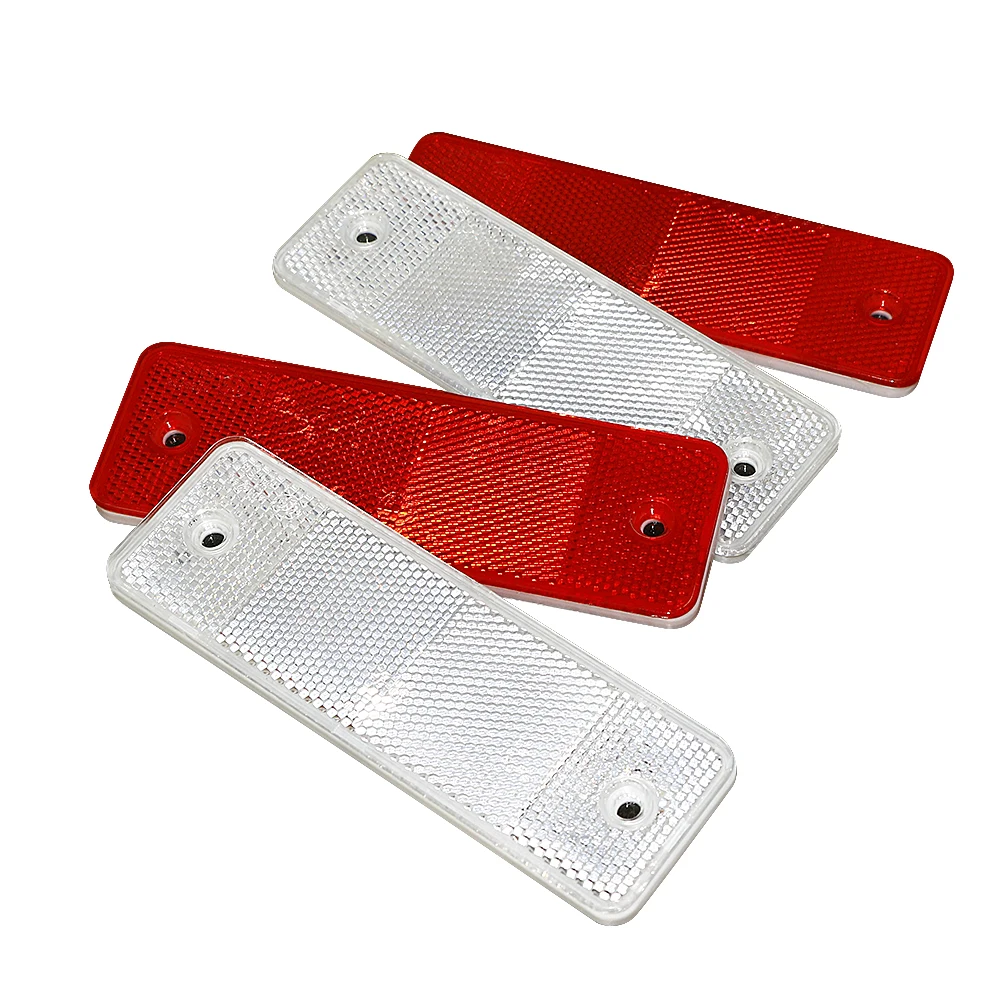 2pcs Bike Truck Trailer Rectangle Plastic Reflective Warning Plate Car Reflective Reflector Workplace Safety Warning Sign Plate