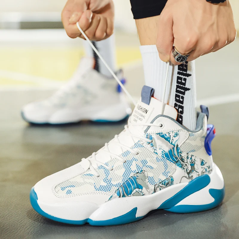 Cheap Basketball Shoes For Men Fashion High top Sneakers Men Cushion Platform Sport Shoes Street Culture Basketball Sneakers Men