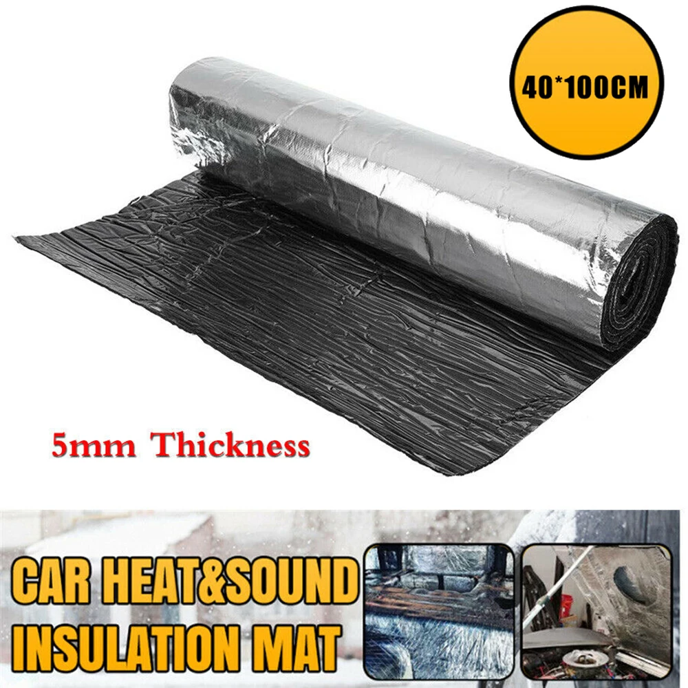 

1pcs 100*40cm 5mm Car Hood Engine Firewall Heat Mat Sound Noise Insulation Deadener Car Maintenance & Repair Tool