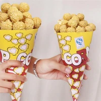 popcorn bag paper bags movie cone triangle food night boxes individual servings buckets trays theater supplies party candy for