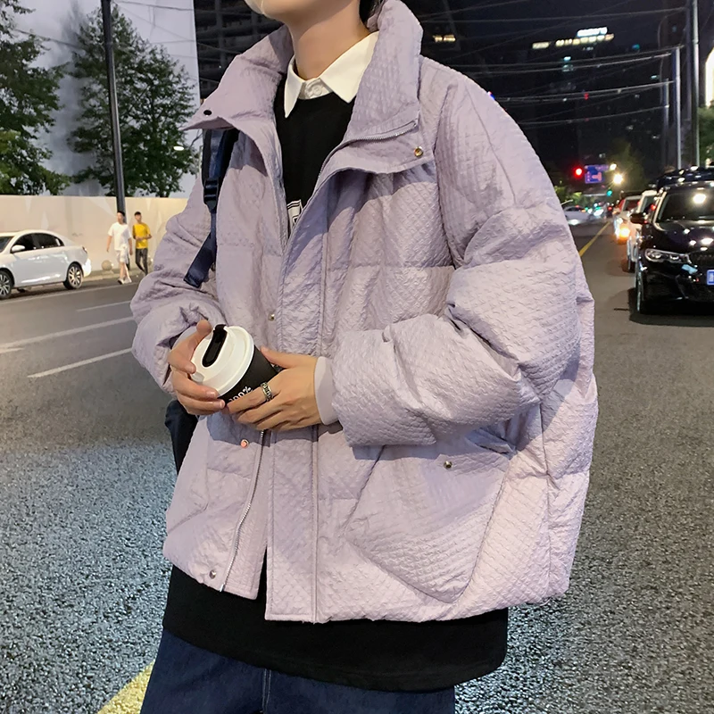 Winter Jacket Men Warm Fashion 4-color Oversized Thick Down Jacket Men Korean Loose Thicken Short Coat Mens Parker Clothes M-2XL