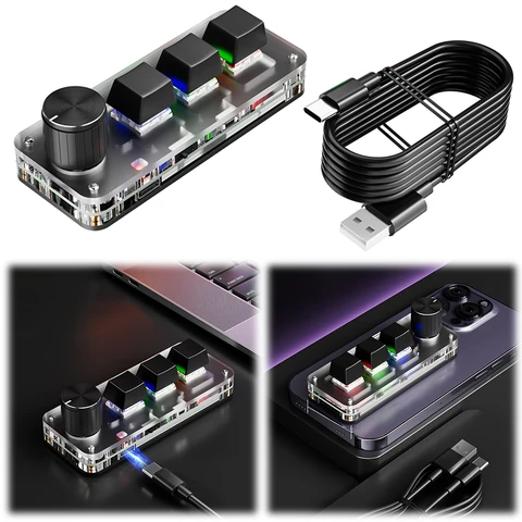 Мини-механическая Bluetooth-клавиатура 3 клавиши