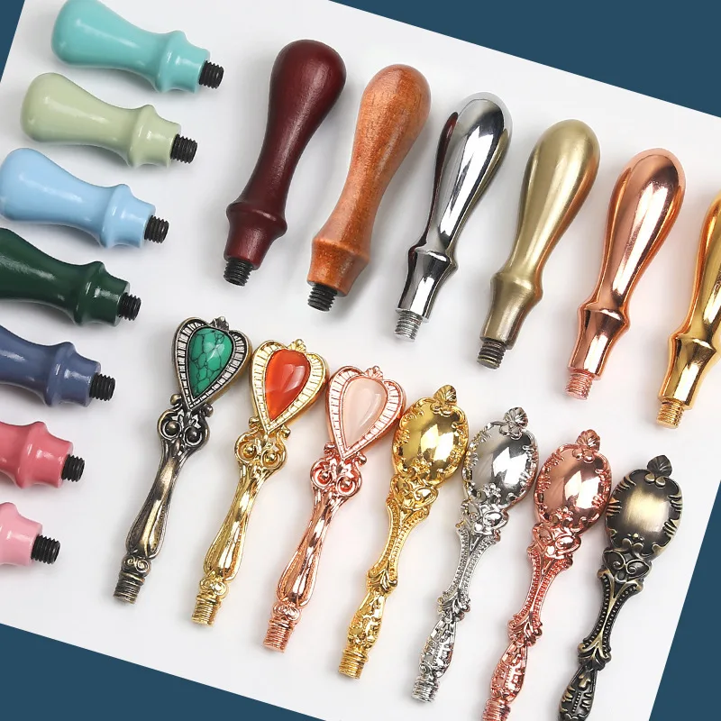 

Macaron Metal Wood Handle Fire Paint Seal Handle Envelope Handle DIY Wedding Envelope Seal Decoration Tool Handmade Hobby