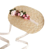 summer women lolitas hat tea party hat outdoor sunscreen flower decor sunshade flat hat summer beach vacation hats