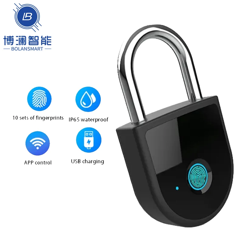 

Portable Keyless USB Charging APP/Fingerprint Smart Padlock 0.3s Unlock Anti-theft Zinc Door Lock For Warehouse Dormitory Home