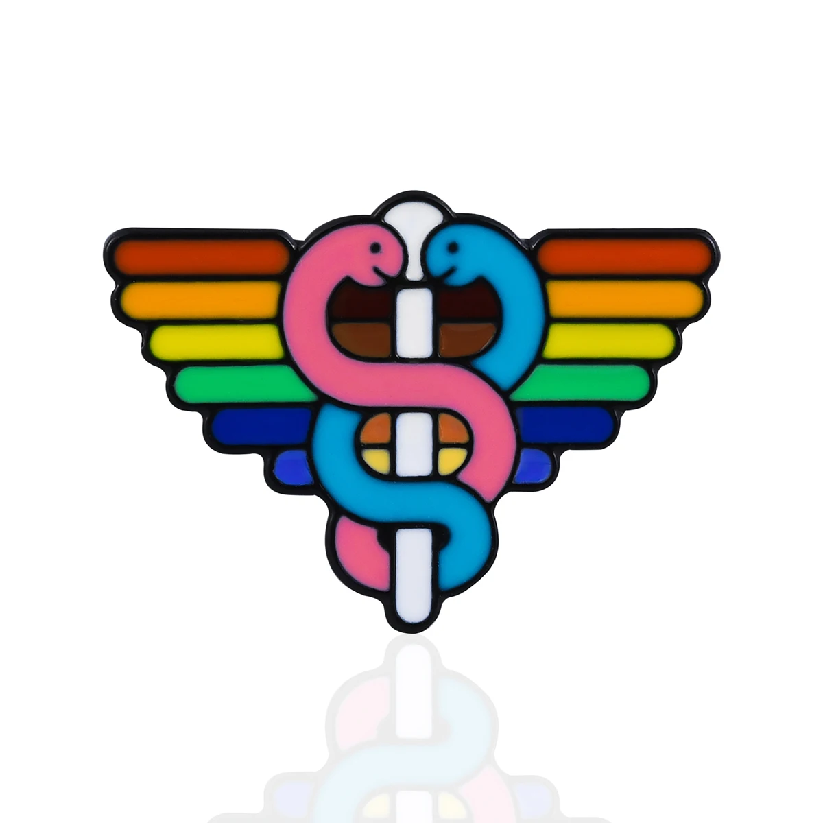 

20 pcs Caduceus Pin Medical Symbol Snake Lapel Pin Rainbow LGBT Enamel Brooch Doctor Nurse Gift Medicine Jewelry Bulk