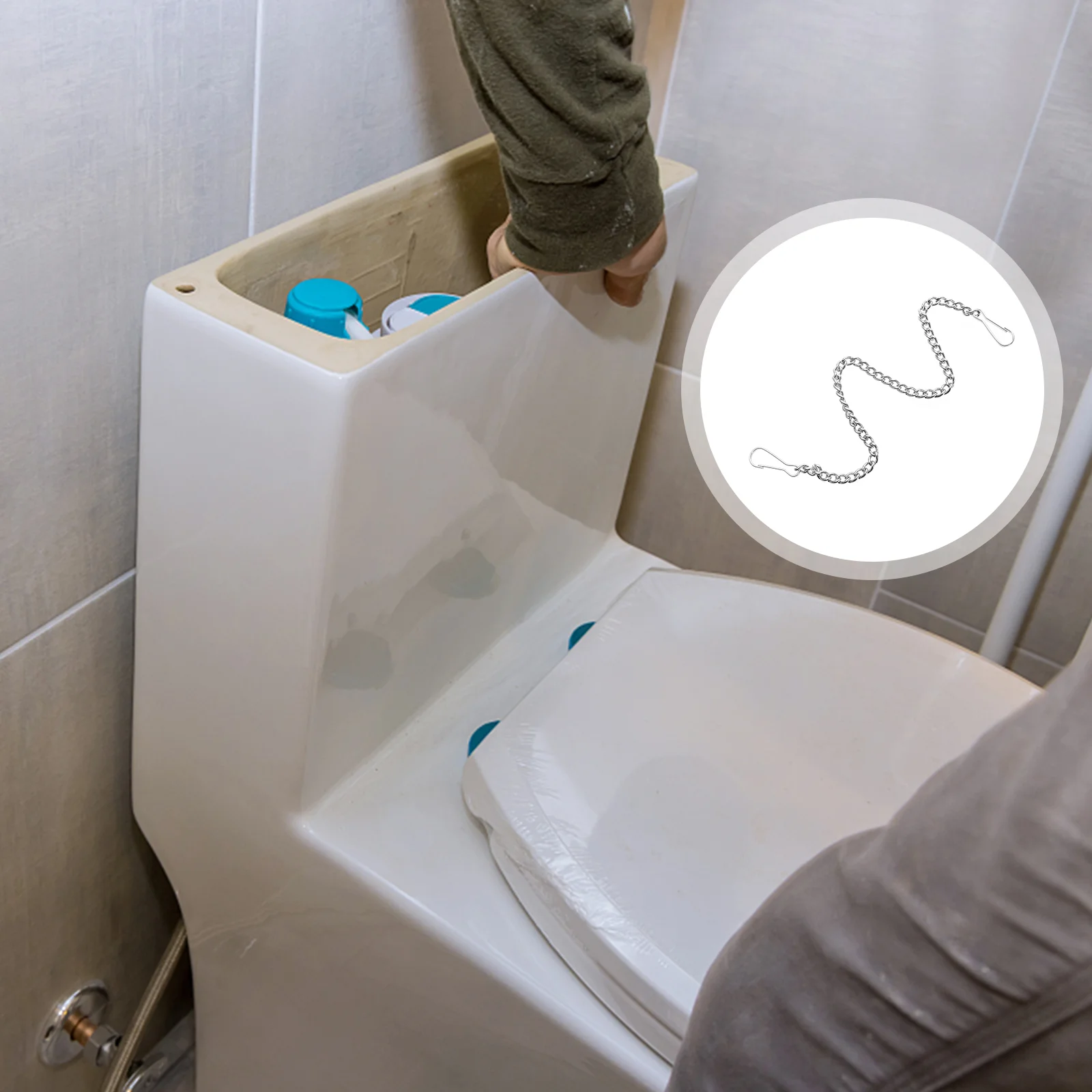 

Toilet Chain Flapper Lift Baffle Replacement Accessories Metal Handle