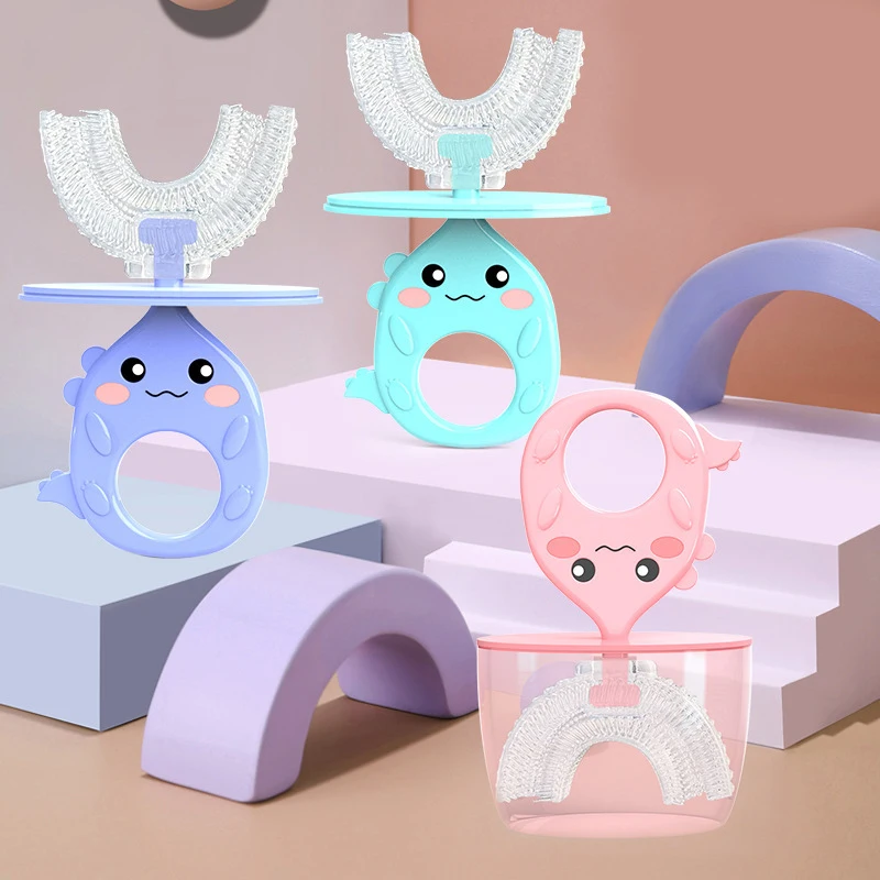 

Мультяшная u-образная ручная зубная щетка 360 градусов для ухода за полостью рта для детей