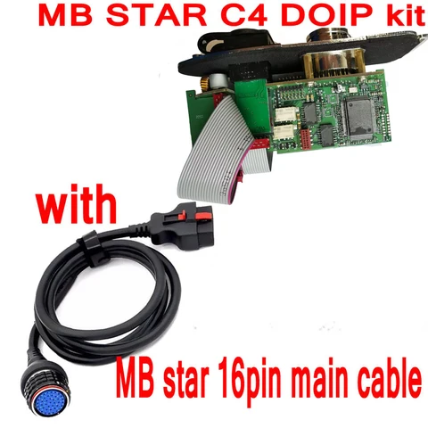 Набор для диагностики автомобиля DOIP, обновленный Диагностический прибор C4 для SD-соединения, с добавлением кабеля DOIP 16-контактного OBD2 для MB Star C4