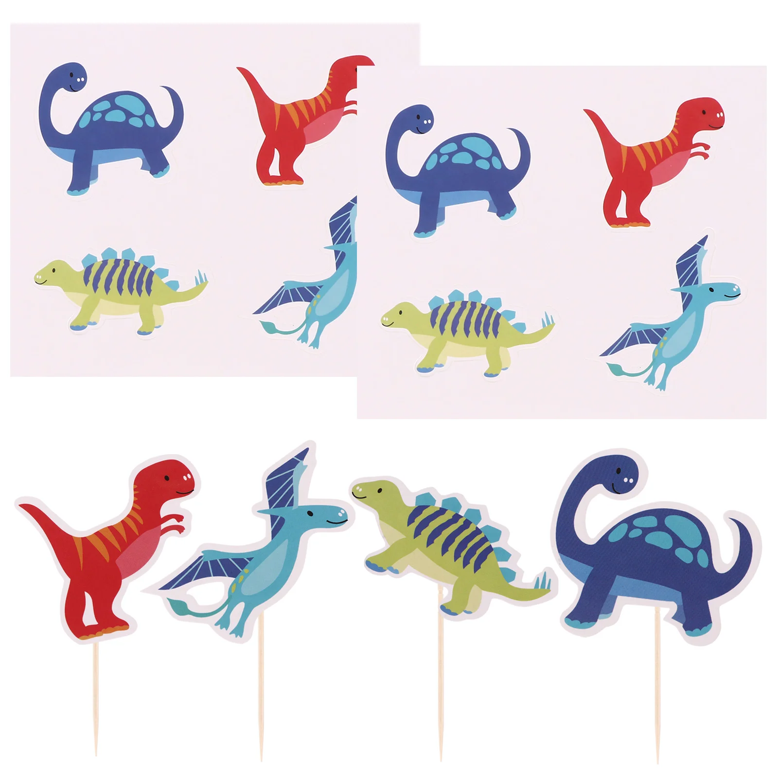 

Cake Picks Topper Dinosuar Cupcaketoppers Pick Baby Showerfunny Decor Decorations Fruit Cocktail Disposable Animal Skewer