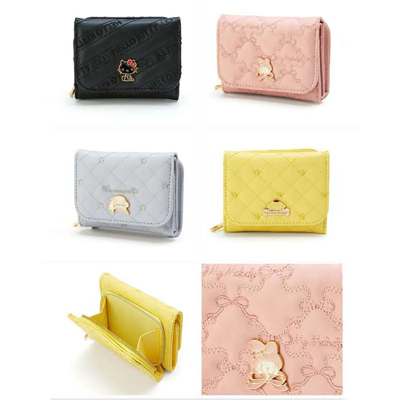 

Sanrio Wallet Hello Kitty My Melody Cinnamoroll Pom Pom Purin New Cute Leisure Zipper 2 Folding Card Bag Pu Wallet Friend Gift