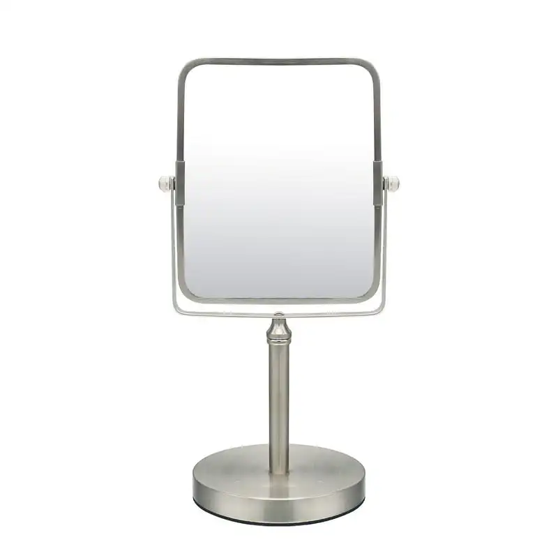 

Square Two Sided5X Nickel Framed Freestanding Makeup / Shaving Mirror
