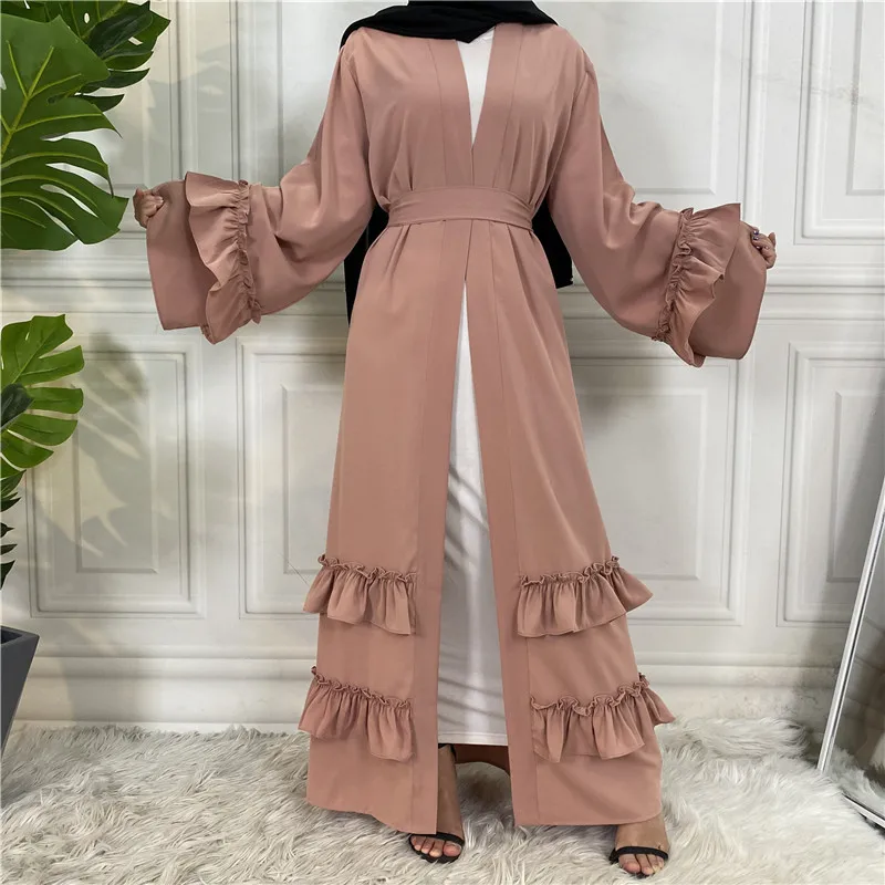 Открытый Кафтан Дубай Abaya Турция кимоно кардиган халат мусульманский хиджаб платье Рамадан Абая для женщин Caftan Исламская одежда 2022