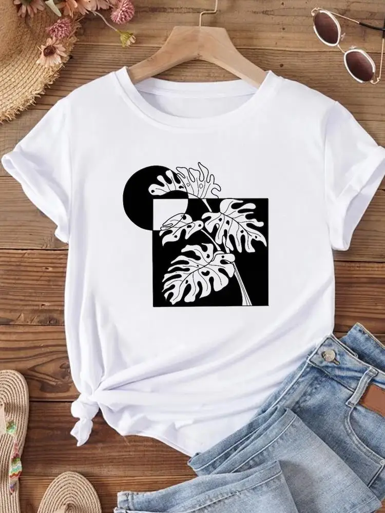 

Short Sleeve Clothes Clothing Women Graphic Top T Shirt Lovely Plant Trend Cute Fashion Summer Print T-shirt Tee