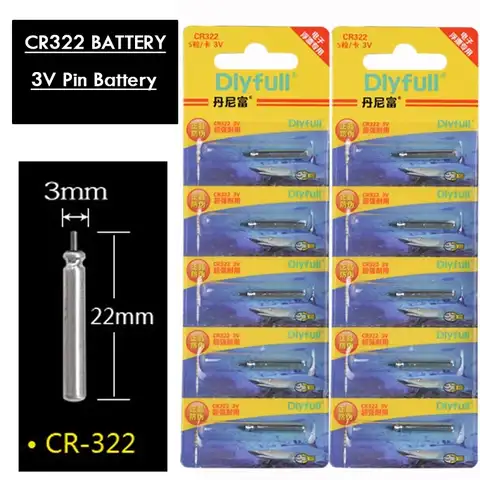 5 шт./10 шт./лот CR322 аккумуляторы поплавок для рыбалки Электрический ночник литиевый поплавок 3 в контактные элементы одноразовая батарея 322