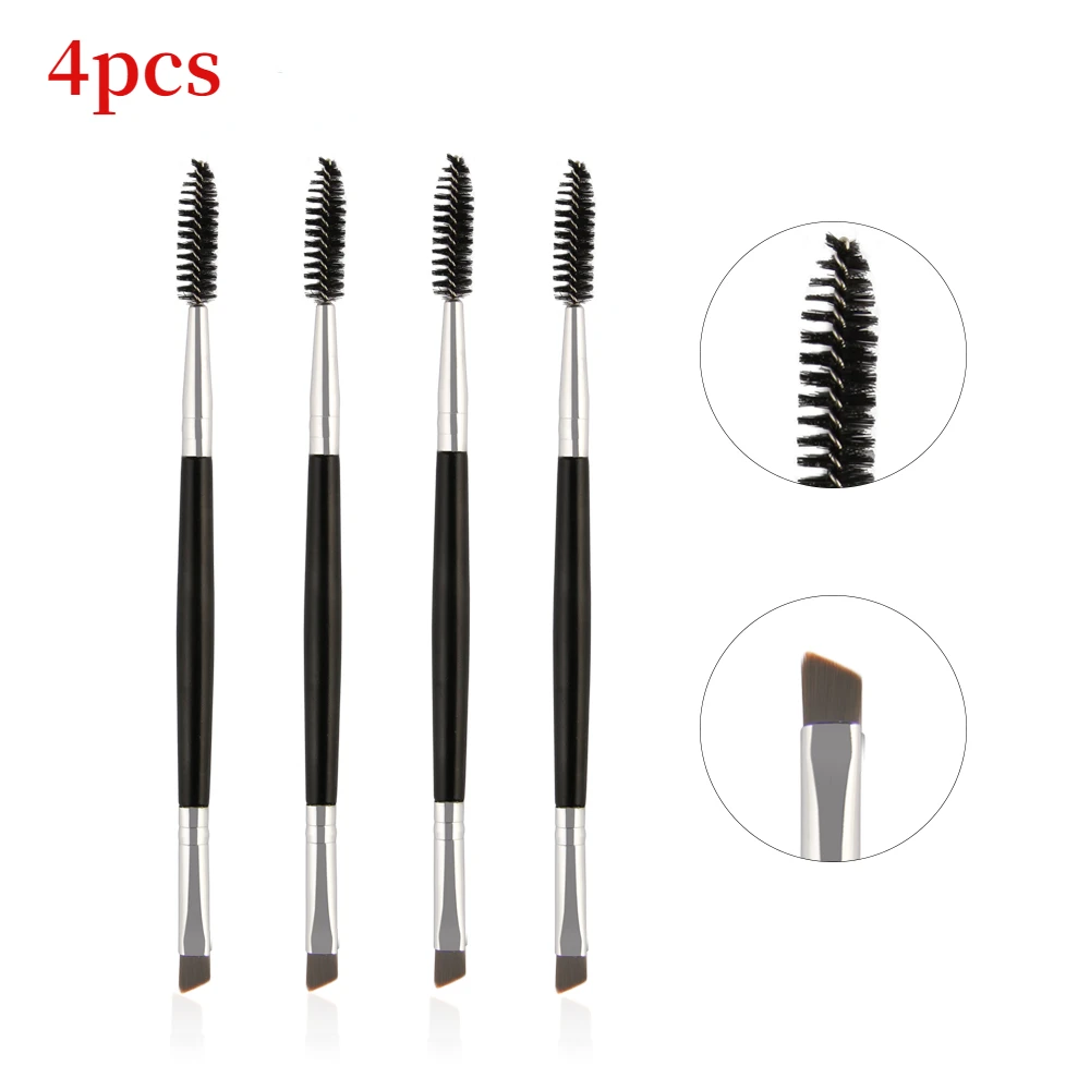 

4Pcs Quality Double Ended Eyes Makeup Brush Eyebrow Powder Eyelash Brushes Eye Mascara Cosmetic Beauty Make Up Brush Comb Tools