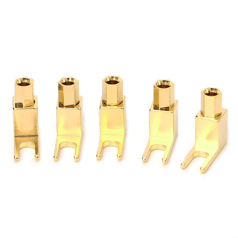 

5pcs Banana to Spade Adapter Plugs Y Type Speaker Cable Connector Banana Socket J60A