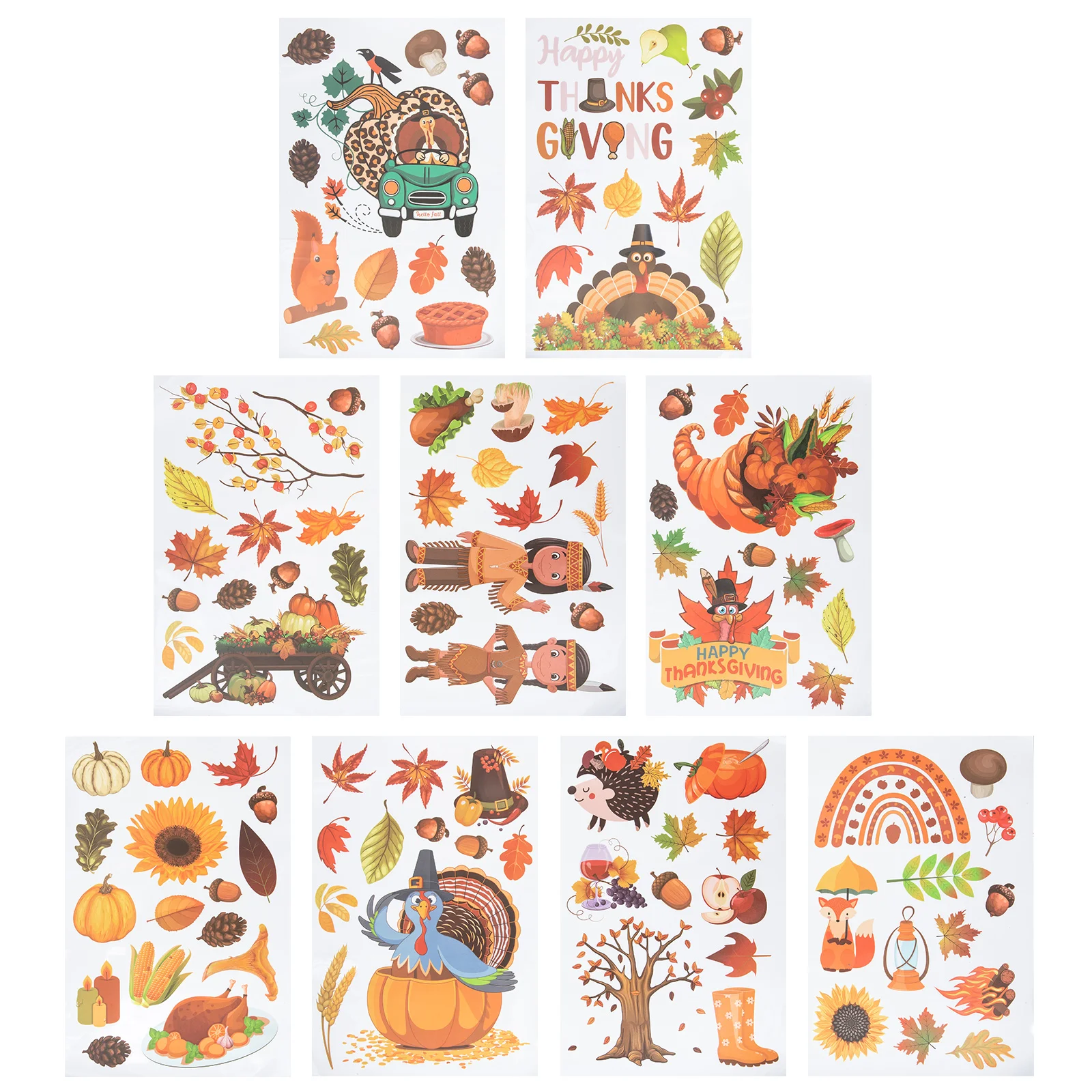 

Наклейка с окном на День Благодарения, кленовые наклейки, статический лист, наклейки на стену, Осенний декор для двери, наклейка с листьями, ...