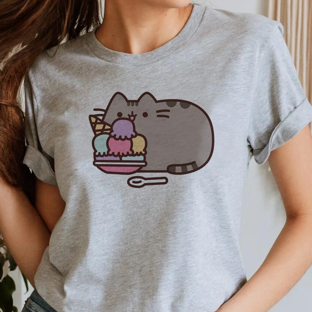 Фото Футболка Pusheen женская с графикой гранж 80-х годов пастель Харадзюку классическая футболка ретро хип-хоп 80-х годов каваи №4