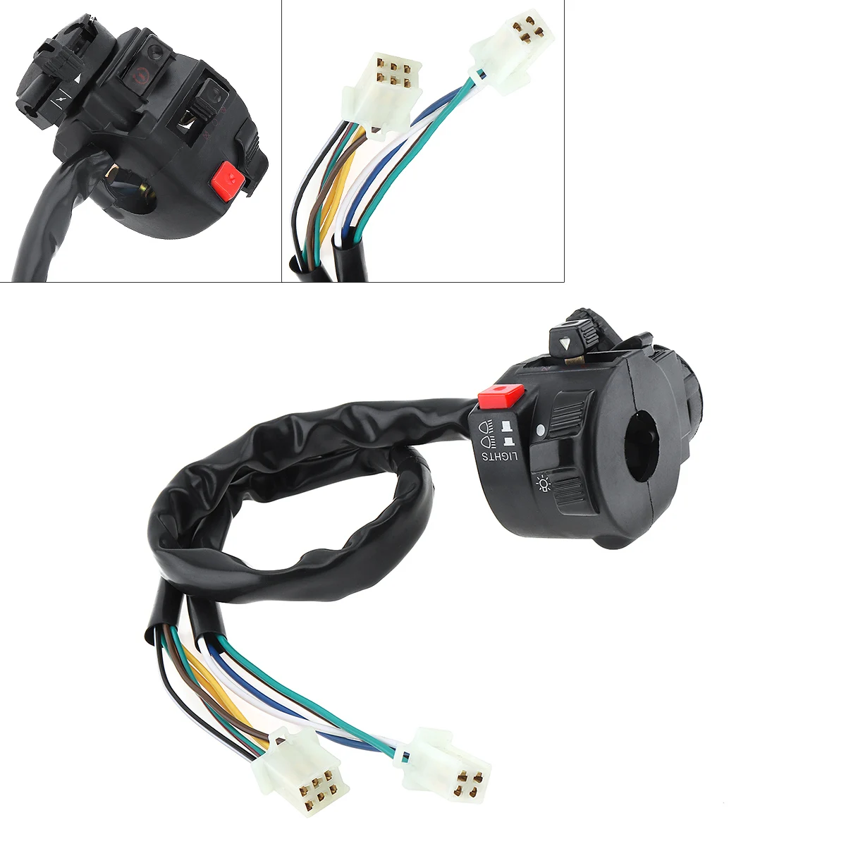 Купи Motorcycle Handlebar Control Switch Turn Signal Headlight Fog Lamp Push Button Switch ATV Start Switch for ATV200 / ATV250 за 740 рублей в магазине AliExpress