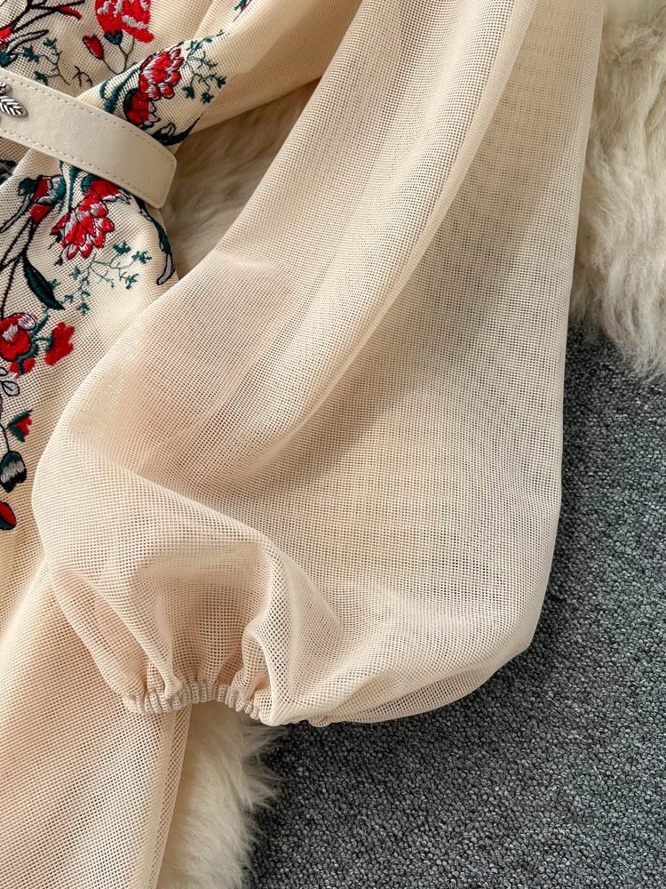 Женское винтажное длинное платье с круглым вырезом ТРАПЕЦИЕВИДНОЕ ПЛАТЬЕ С