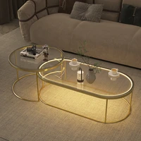 nordic light luxury tempered glass oval living room coffee table household designer creative modern simplicity