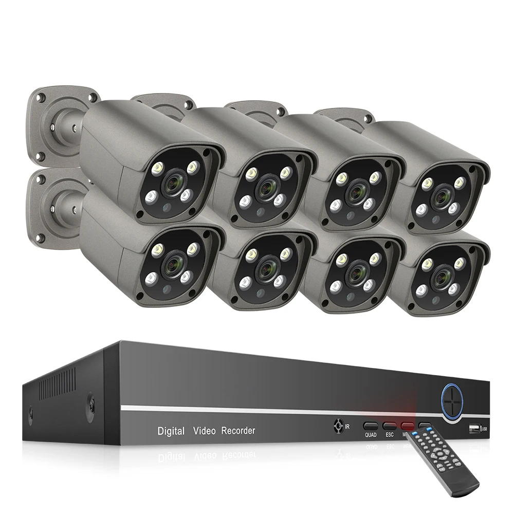 

8CH 5MP POE Hd NVR Kit H.265 IP security Camera System Two-Way Audio CCTV Security Video Surveillance System
