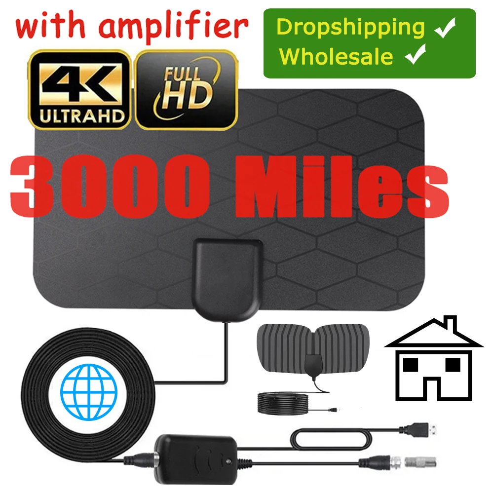 Цифровая ТВ-антенна с усилителем 3000 миль |