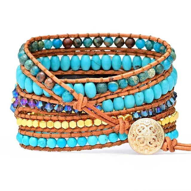 Bohemia Natural Stone Braided Bracelet Wrist Strap correa For Apple Watch Series 7 45mm 44mm 40mm 41mm 38mm 42mm SE 6 5 4 3 2 1