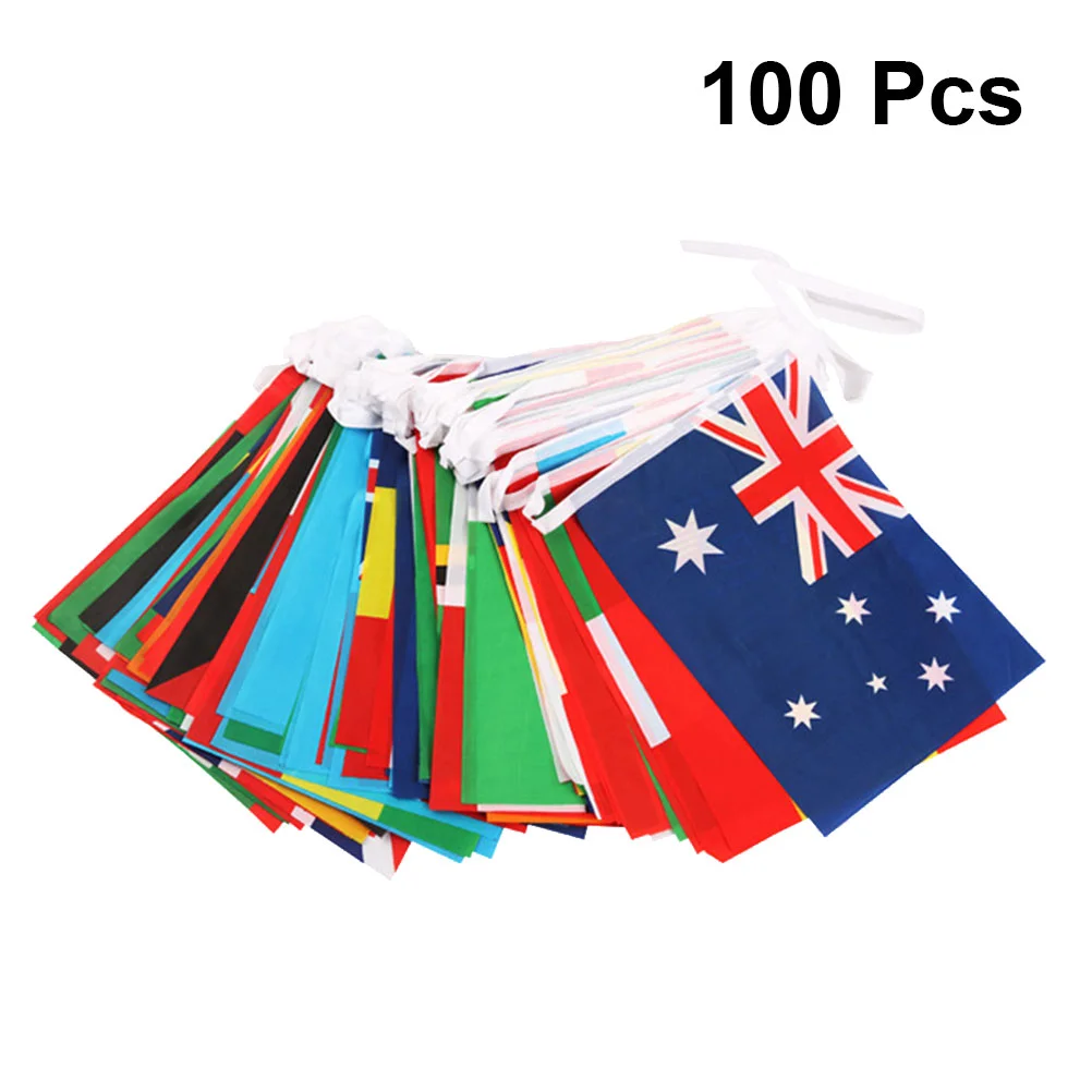 

World Flags International Flags 100 Countries String Flag International Bunting Pennant Banner for Sports Clubs Party