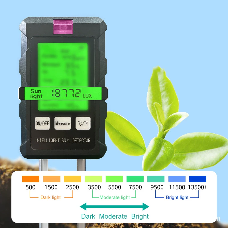 Высокоточный Тестер Почвы 6-в-1 PH EC Детектор Влажности Солнечного Света Воздуха