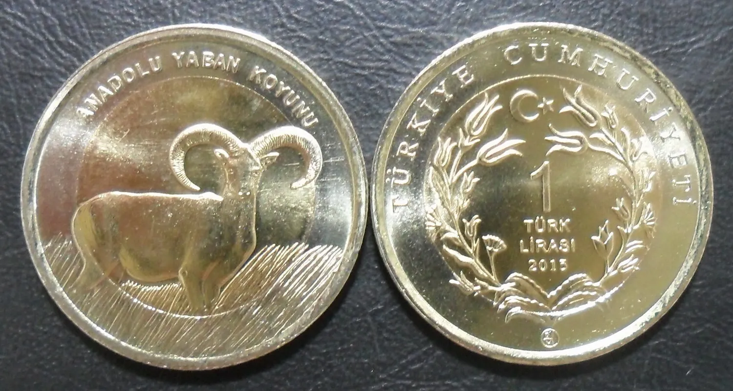 

Турция 2015 анатория дикая Овечка 1 лир двухцветные памятные койни 100% оригинал