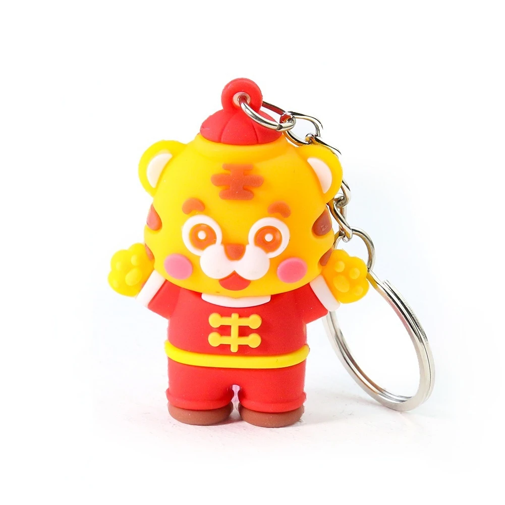 

Cartoon Tiger Keychain Lucky Mascot Zodiac Cute Tigers Doll Car Key Holder Keyring Bag Charms Pendant Ornament New Year Gifts
