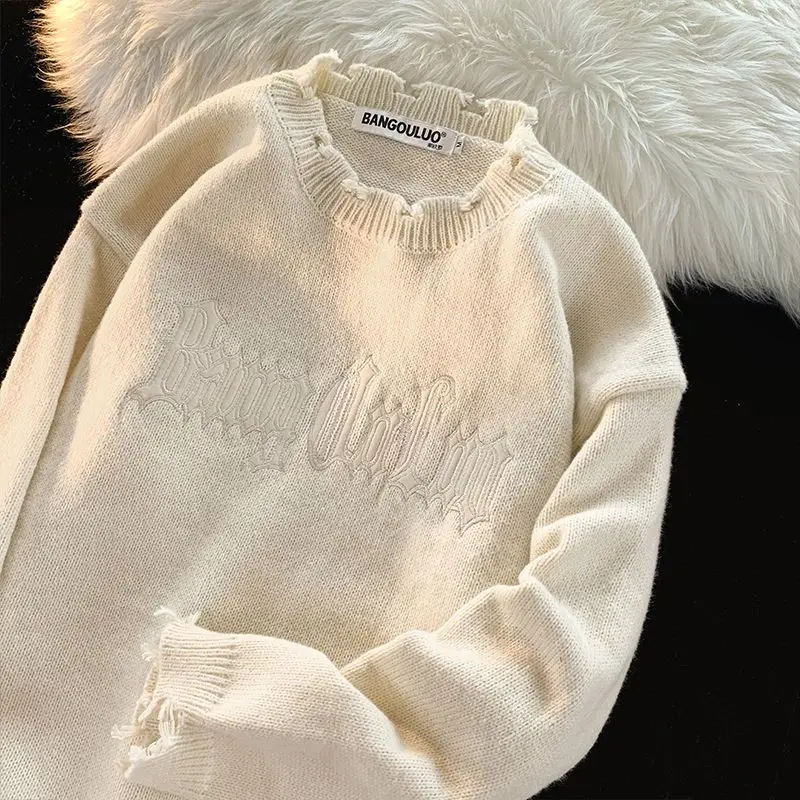 

Мужской и женский свитер с надписью Harajuku, Повседневный свитер в Корейском стиле ретро, Осень-зима